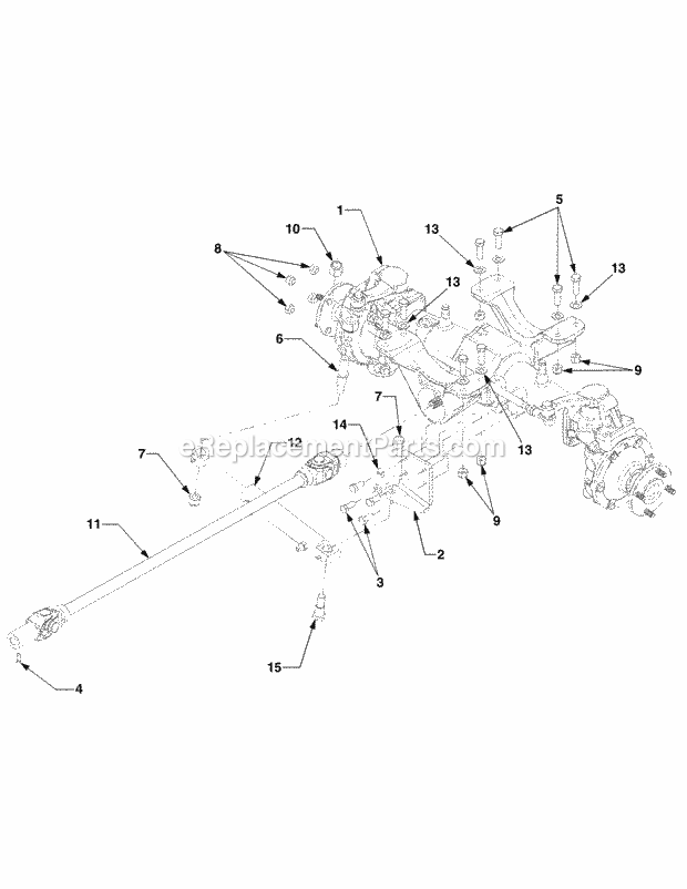 Front Axle Diagram and Parts List for 5254E 54AE542-710, 54BE542-710, 54CE542-710 Cub Cadet Lawn Tractor